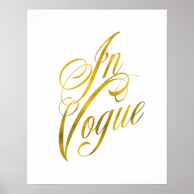 Poster Citation Vogue Faux Gold Foil Metallic Fashion (Devant)