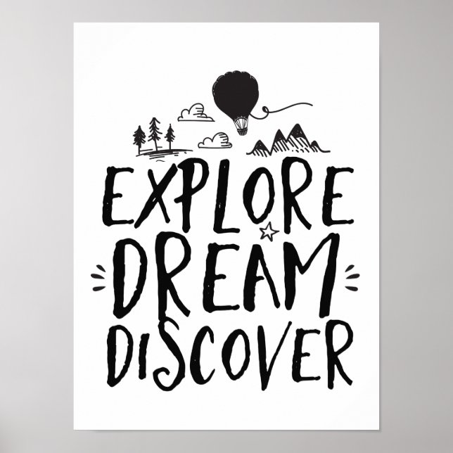 Poster Citation Voyage Explorer Dream Découvrir l'affiche (Devant)