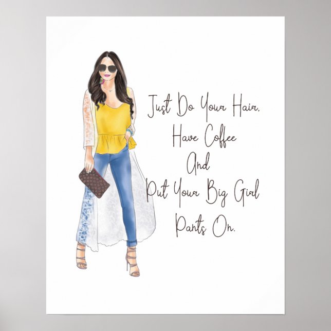 Poster Citation Whimsical "Mettez vos pantalons de filles (Devant)