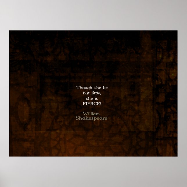 Poster Citation William Shakespeare Little Et Fierce (Devant)