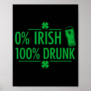 Poster Citation zéro pour cent irlandais cent pour cent d