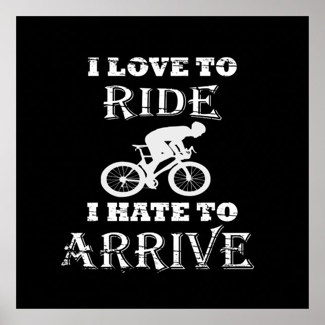 Poster citations amusantes inspirantes cyclistes (Devant)