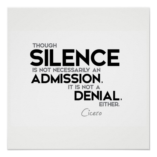 Poster CITATIONS : Cicéron : Silence, admission, déni (Devant)