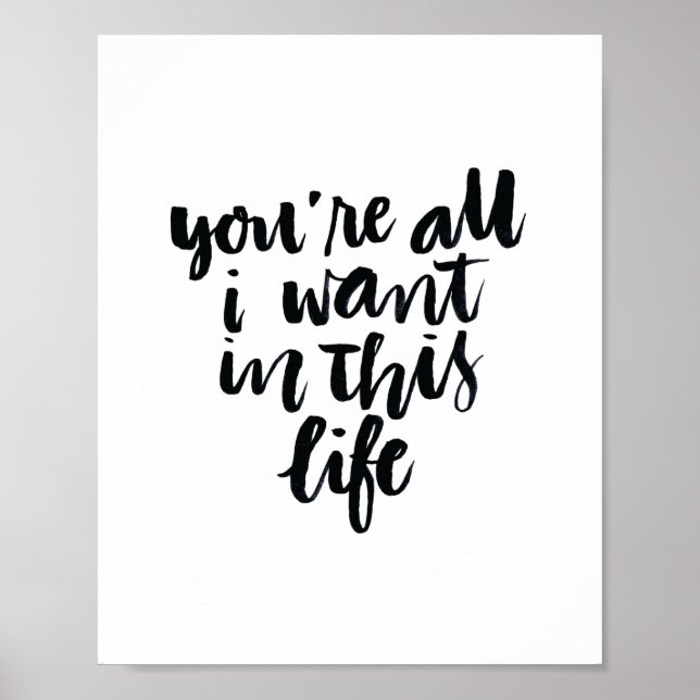 Poster Citations d'amour : Vous êtes tout ce que je veux  (Devant)