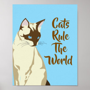 Poster Citations de chat siamois