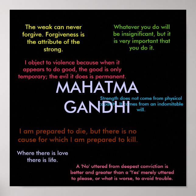 Poster Citations de Gandhi (Devant)