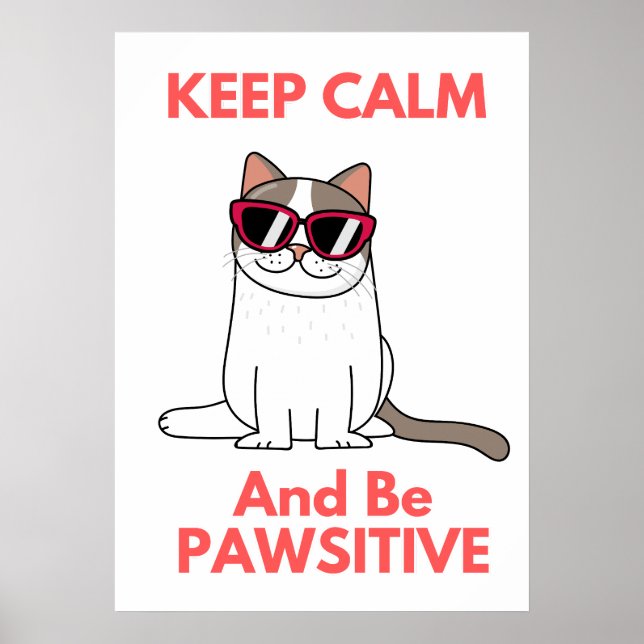 Poster Citations de lunettes de chat cool (Devant)