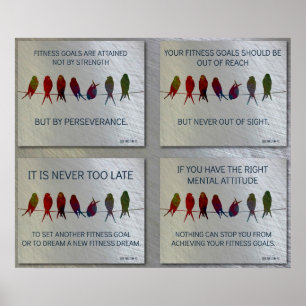 Poster Citations de motivation de gymnase : Oiseaux et