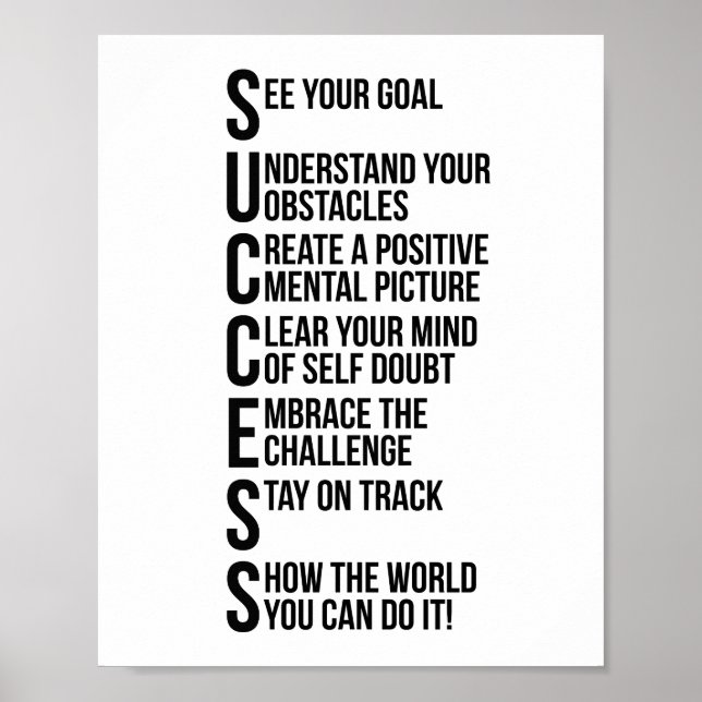 Poster Citations de motivation de succès (Devant)