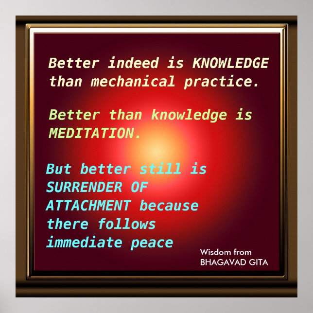 Poster Citations de WISDOM de Bhagavad Gita (Devant)