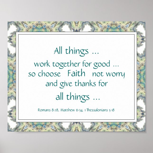 Poster Citations d'encouragement de la Bible Turquoise bl (Devant)