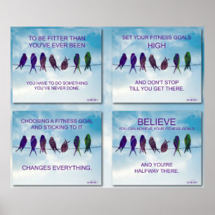 Poster Citations d'exercice avec les oiseaux et le