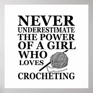 Poster Citations drôles de crochet cadeau pour crocheteur