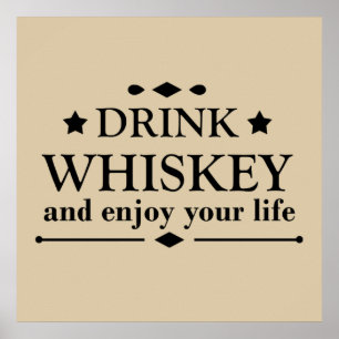 Poster Citations drôles de whisky, citations de boisson a