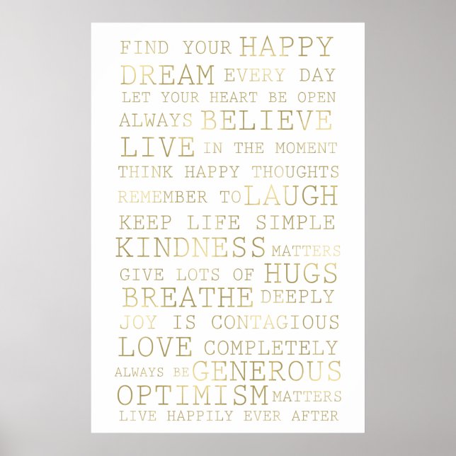 Poster Citations Gold White Inspiration (Devant)