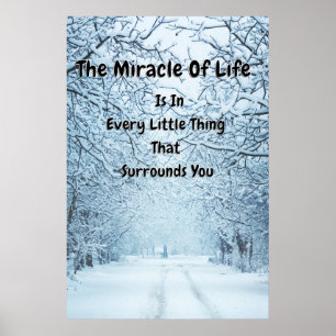 Poster Citations Inspiration "Arrière - plan de neige hiv