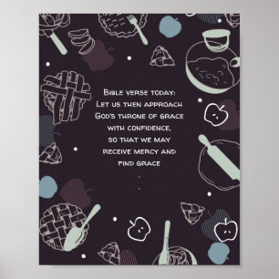 Poster Citations modifiables Baking Apple pie caricature