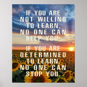 Poster Citations motivantes, Art de tournesol, Citations