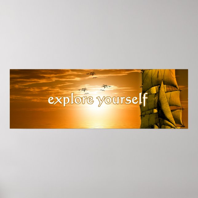 Poster citations motivantes et inspirantes explorez-vous (Devant)