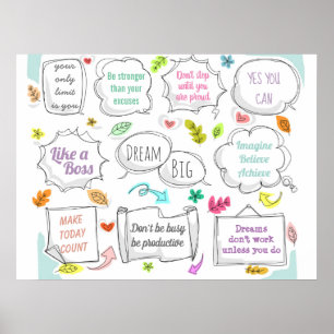 Poster Citations Motivationnelles Colorées Discours Bull