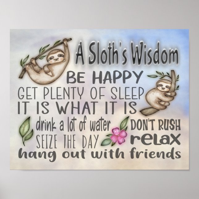 Poster Citations motivationnelles de la sagesse d'un fain (Devant)