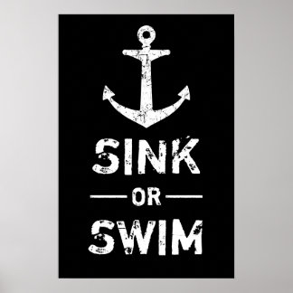Poster Citations motivationnelles de l'Ancre de grunge ou