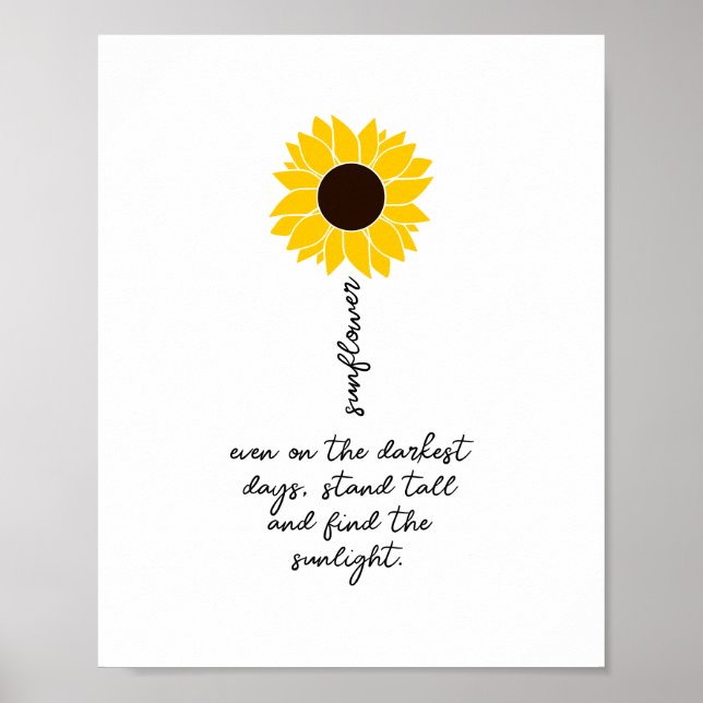 Poster Citations positives du tournesol Motivation inspir (Devant)