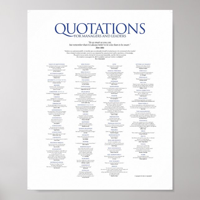 Poster Citations pour gestionnaires et dirigeants (Devant)