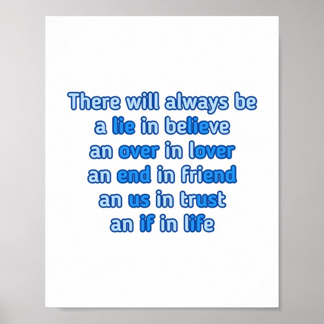 Poster Citations sur l'amour, la vie et l'amitié. (Devant)