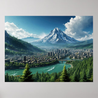 Poster Cité de la Montagne Brumeuse