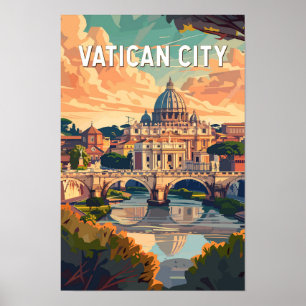 Poster Cité du Vatican Voyage Art Vintage