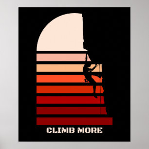 Poster Citez la citation de l'escalade rétro vintage grim