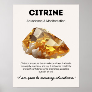 Poster Citrine Cristal Pierre Signification