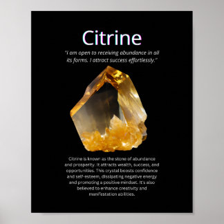 Poster Citrine Crystal Stone Signification