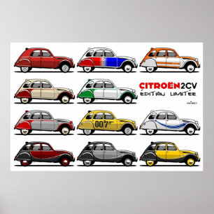 Poster Citroën 2CV éditions limitées