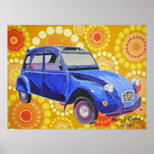 Poster Citroen classique 2cv