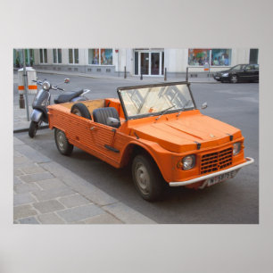 Poster Citroen orange Mehari