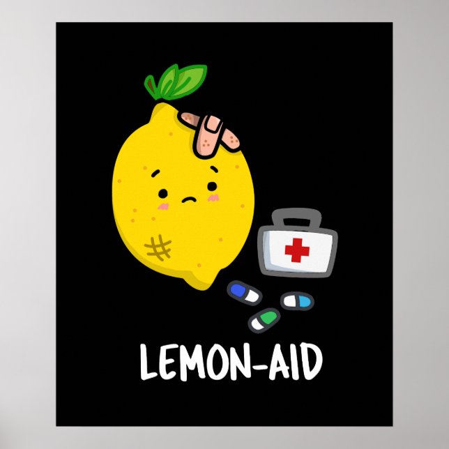 Poster Citron-aid drôle Premiers secours citron chaudière (Devant)