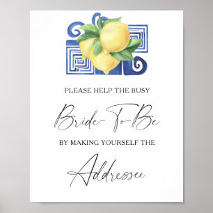 Poster Citron - aider la mariée occupée Adresse