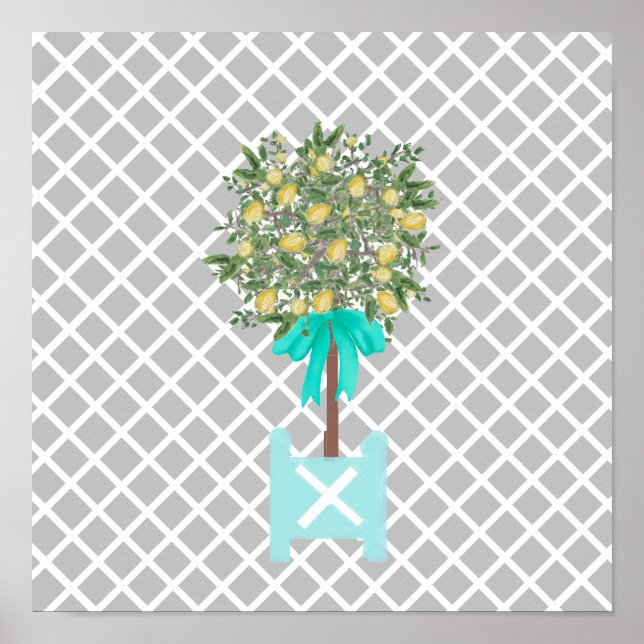 Poster Citron Arbre Topiaire Planter Box Art (Devant)