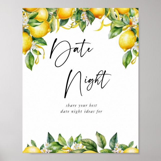 Poster Citron Citrus douche nuptiale Date Jar Game (Devant)