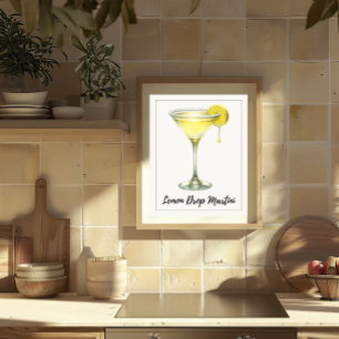Poster Citron Drop Martini Citrus frais Cocktail