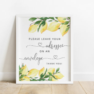 Poster Citron Élégant Veuillez Laisser L'Adresse Sur L'En