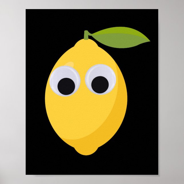 Poster Citron, fruit sucré avec des yeux globuleux     (Devant)