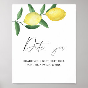 Poster Citron - idées pour une soirée en amoureux. Jeu de