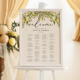 Poster Citron Sorrento Mariage méditerranéen Plan de sièg