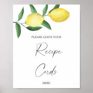 Poster Citron - Votre carte de recette ici