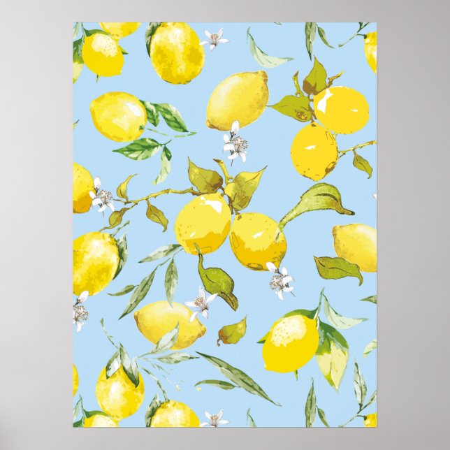 Poster citrons aquarelle 4 (Devant)