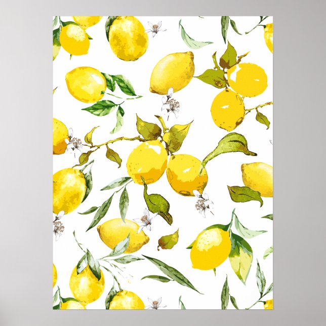 Poster citrons d'aquarelle 5 (Devant)