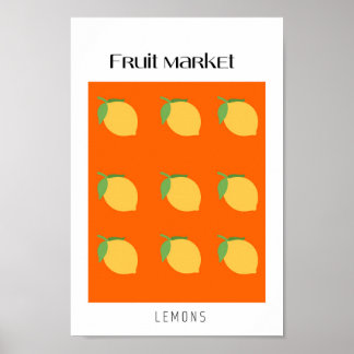Poster Citrons du marché aux fruits